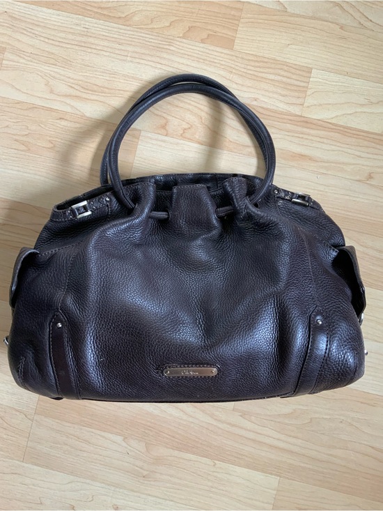 Cole Haan Handbags - Cole Haan Dark Brown Pebbled Leather Shoulder Bag